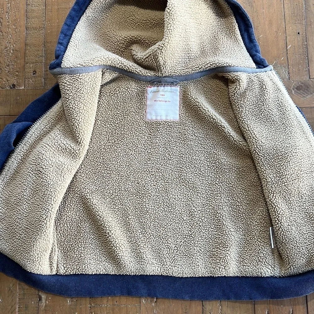 Hanna andersson sherpa lined blue sweatshirt
